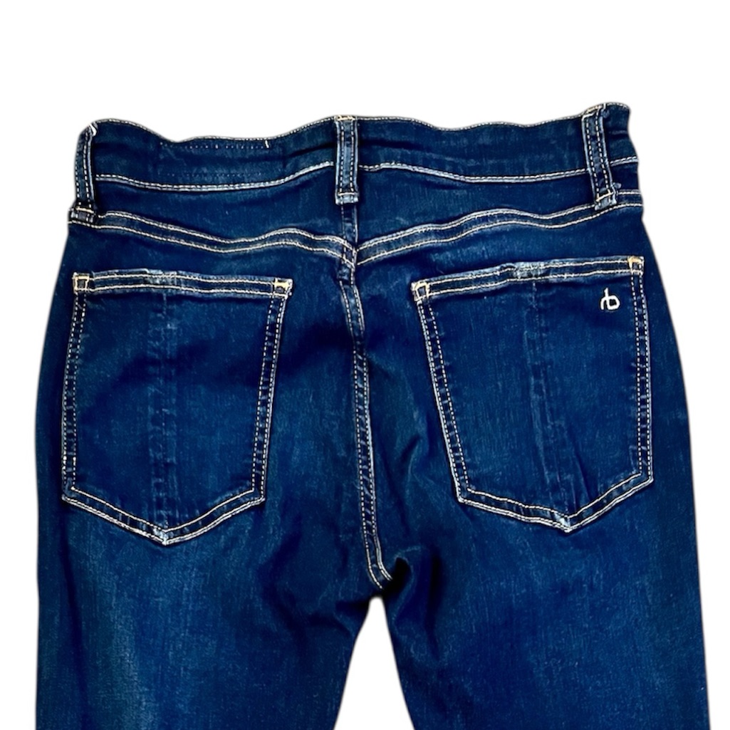 Rag & Bone Cate Dark Wash Mid Rise Skinny Ankle Jeans